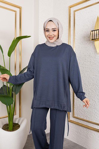 Bağcıklı Modal İkili Takım-5065 Antrasit - Thumbnail