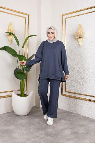 Bağcıklı Modal İkili Takım-5065 Antrasit - Thumbnail