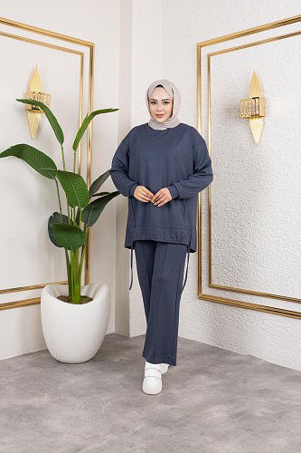 Bağcıklı Modal İkili Takım-5065 Antrasit - Thumbnail