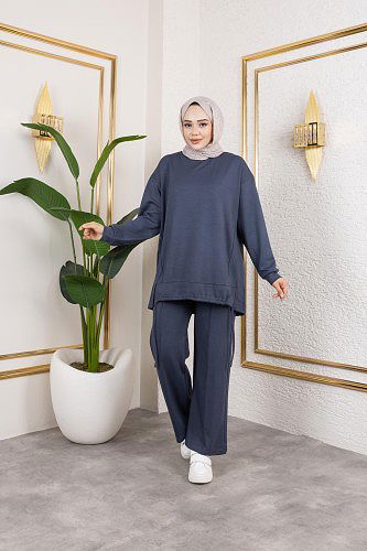 Bağcıklı Modal İkili Takım-5065 Antrasit - Thumbnail