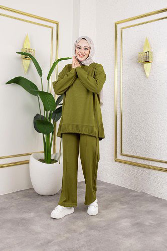 Modaebva - Bağcıklı Modal İkili Takım-5065 Asit yeşili