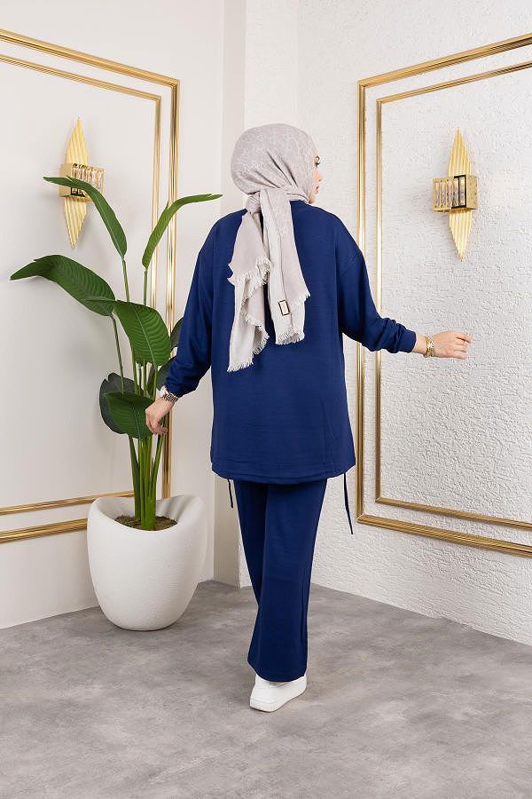 Bağcıklı Modal İkili Takım-5065 Lacivert