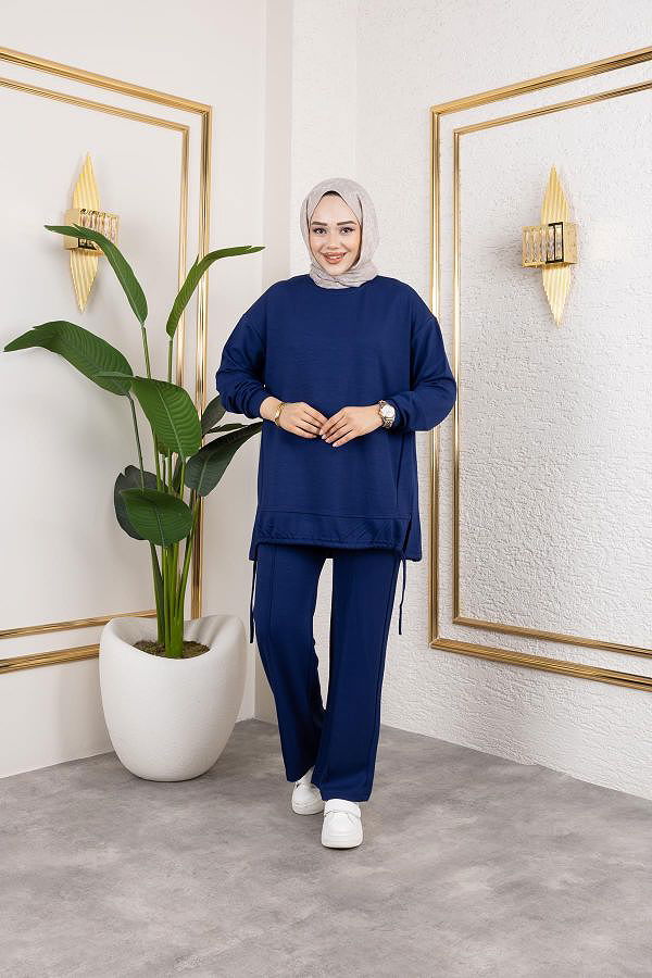 Bağcıklı Modal İkili Takım-5065 Lacivert