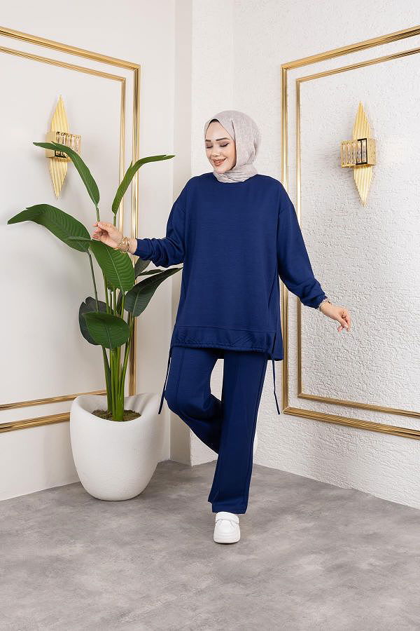 Bağcıklı Modal İkili Takım-5065 Lacivert