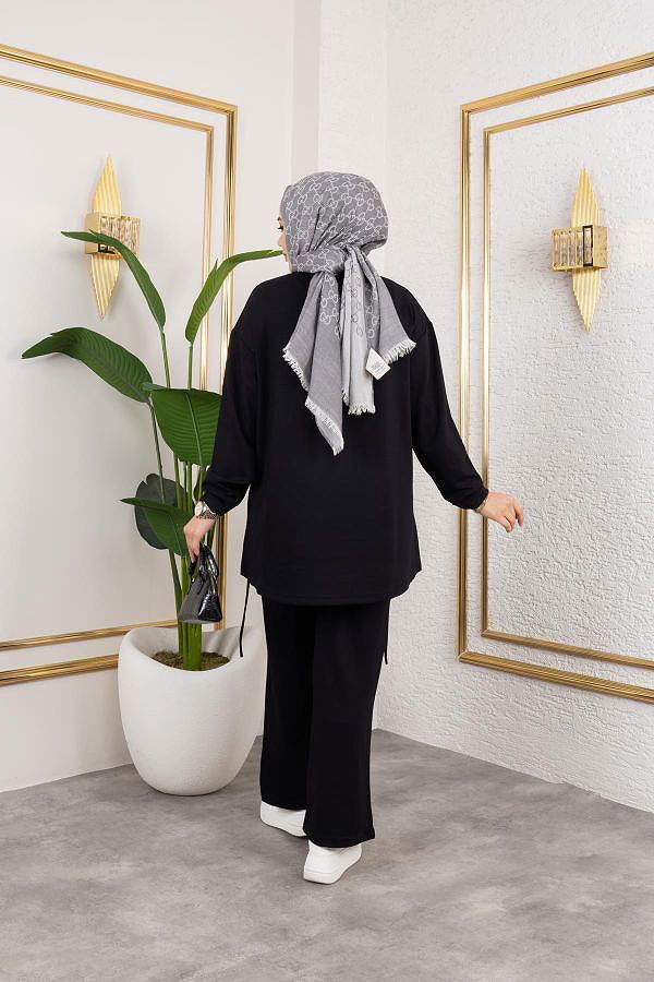 Bağcıklı Modal İkili Takım-5065 Siyah