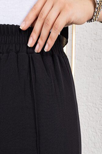 Beli Lastikli Siyah Pantolon-3036 Siyah - Thumbnail