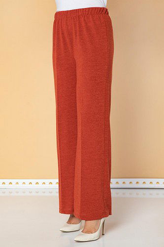 Beli Lastikli Yumoş Pantolon-3026 Kiremit - Thumbnail