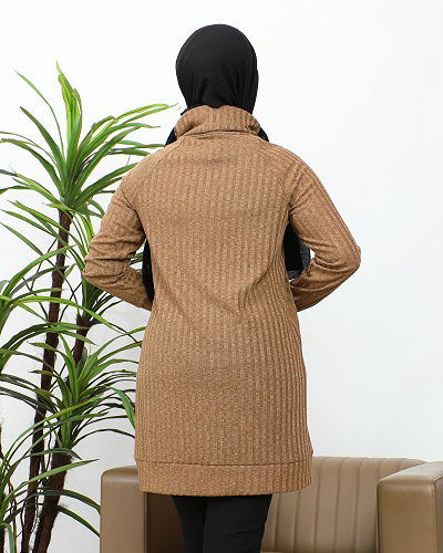 Boğazlı Tunik-3167 Vizon - Thumbnail