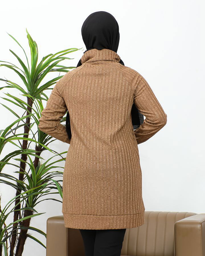 Boğazlı Tunik-3167 Vizon