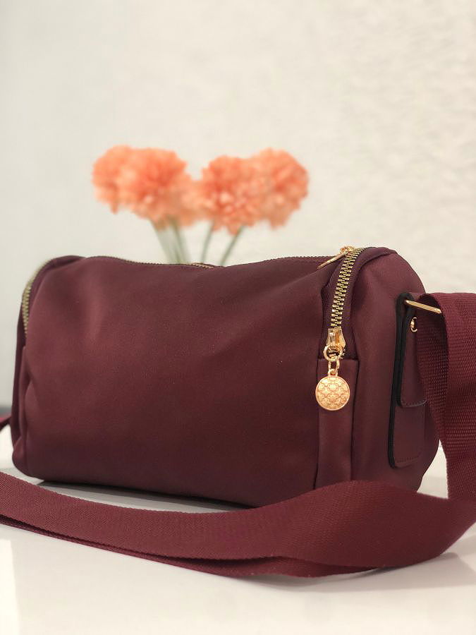 Cepli Fermuarlı Omuz Çanta-1937 Bordo