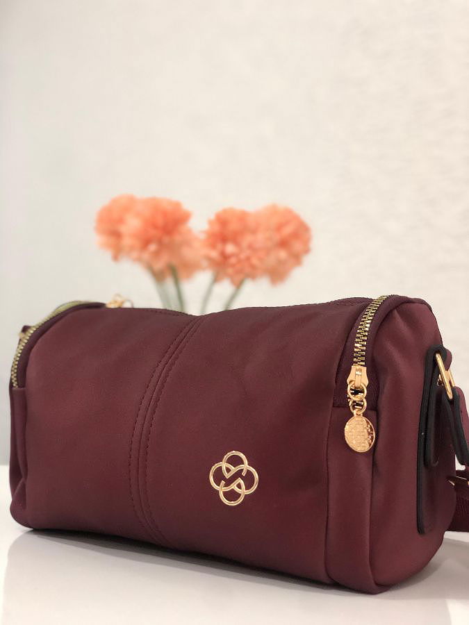 Cepli Fermuarlı Omuz Çanta-1937 Bordo
