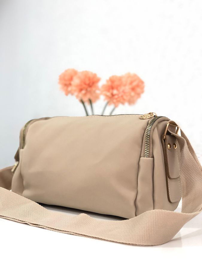 Cepli Fermuarlı Omuz Çanta-1937 Krem