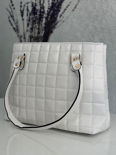 Modaebva - Cüzdan Detaylı El Ve Omuz Çantası-1951 Beyaz (1)