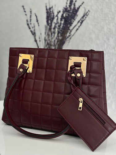 Modaebva - Cüzdan Detaylı El Ve Omuz Çantası-1951 Bordo