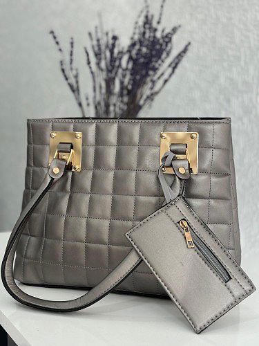 Modaebva - Cüzdan Detaylı El Ve Omuz Çantası-1951 Gri