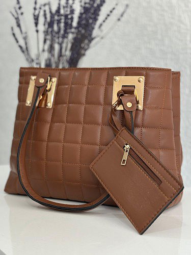 Cüzdan Detaylı El Ve Omuz Çantası-1951 Kahve - Thumbnail