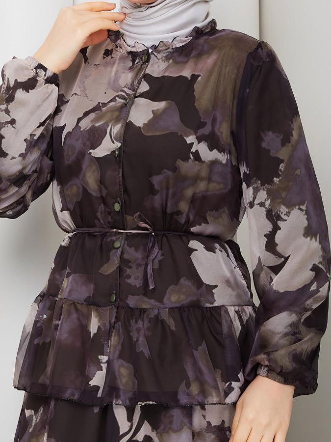 Desenli İkili Takım-5125 Kahve