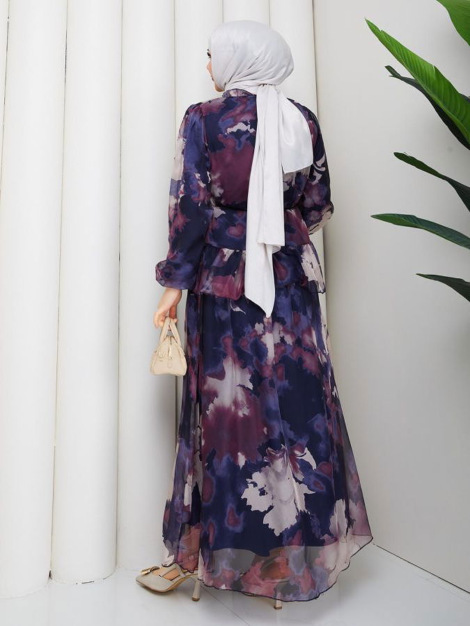 Desenli İkili Takım-5125 Lacivert