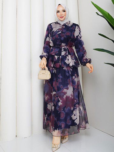 Desenli İkili Takım-5125 Lacivert - Thumbnail