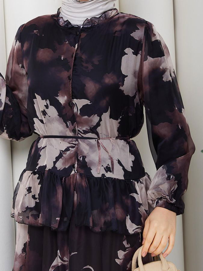 Desenli İkili Takım-5125 Siyah