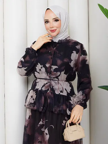 Desenli İkili Takım-5125 Siyah - Thumbnail