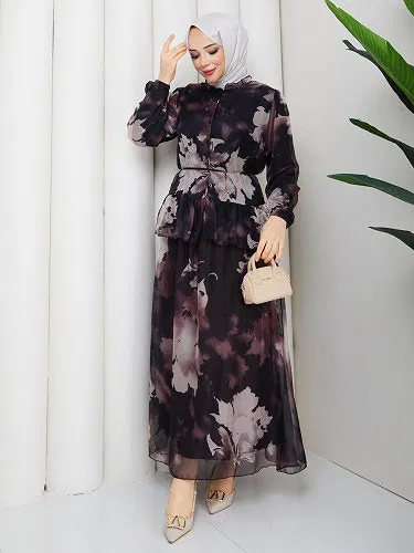 Desenli İkili Takım-5125 Siyah - Thumbnail