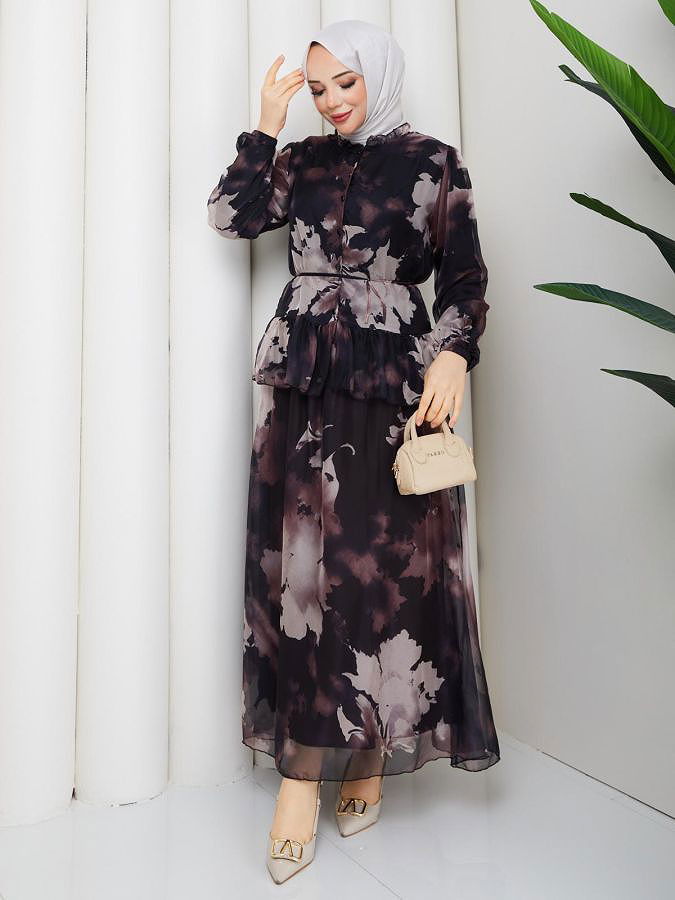 Desenli İkili Takım-5125 Siyah