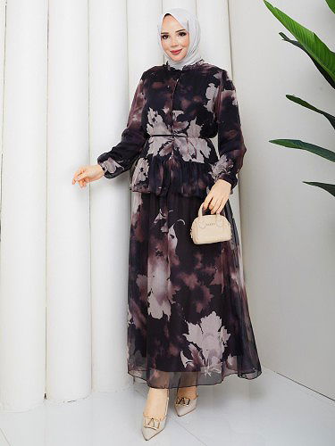 Desenli İkili Takım-5125 Siyah - Thumbnail