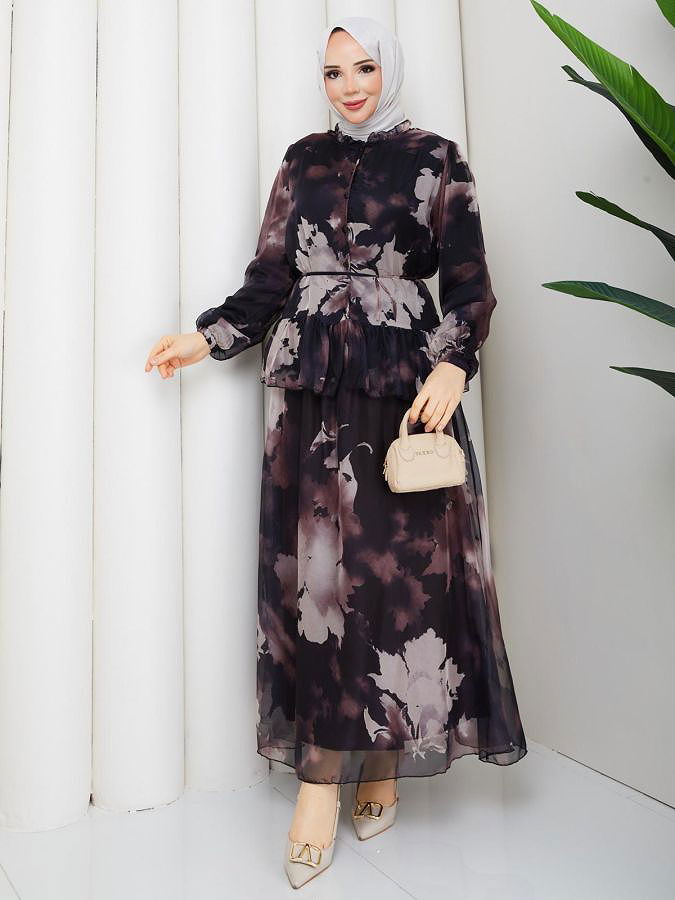 Desenli İkili Takım-5125 Siyah