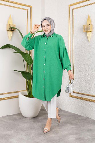 Modaebva - Düşük Kollu SalaşTunik-3034 Benetton yeşili (1)