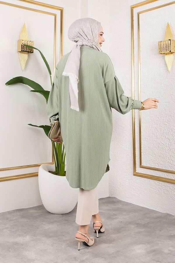 Düşük Kollu SalaşTunik-3034 Su yeşili