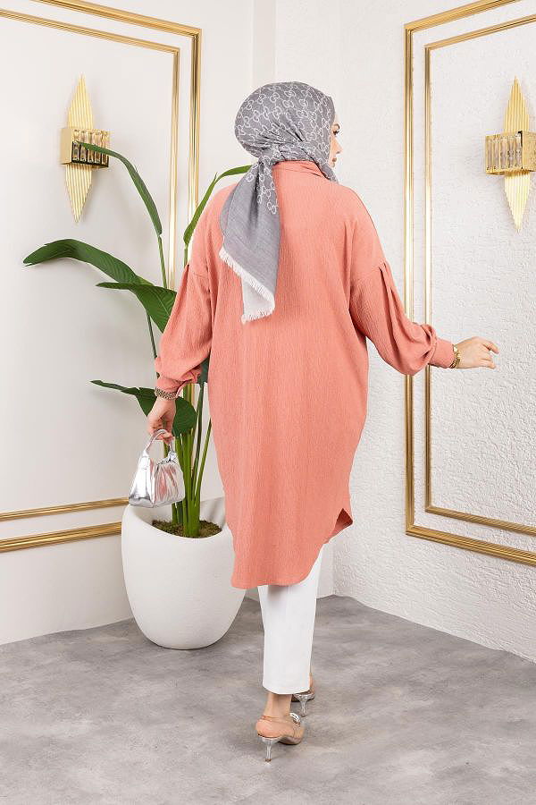 Düşük Kollu SalaşTunik-3034 Yavruağzı