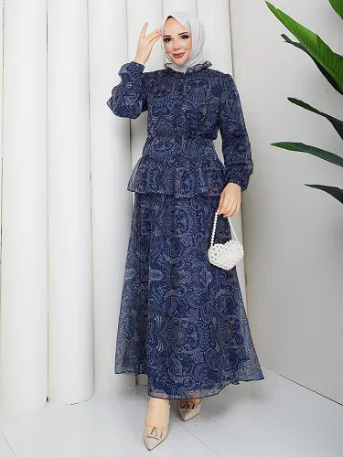 Modaebva - Etnik Desenli İkili Takım-5130 Laci