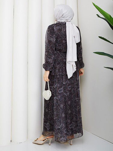 Etnik Desenli İkili Takım-5130 Siyah - Thumbnail