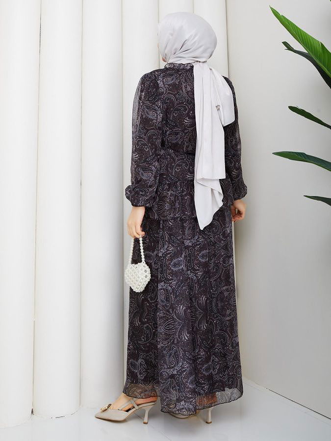 Etnik Desenli İkili Takım-5130 Siyah