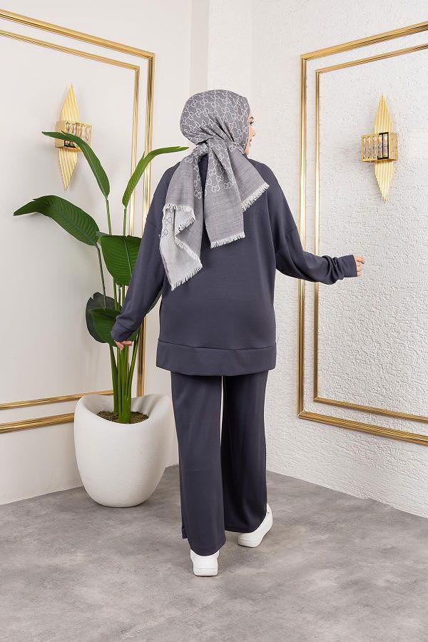 İnci Ve Taş Detaylı Oyşo İkili Takım-5060 Antrasit