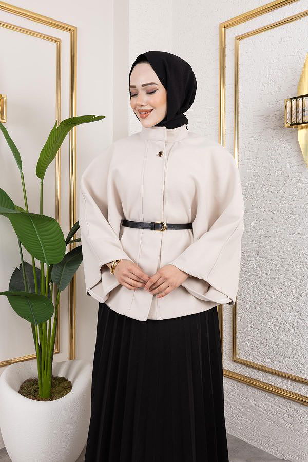 İthal Kaşe Panço-6061 Krem