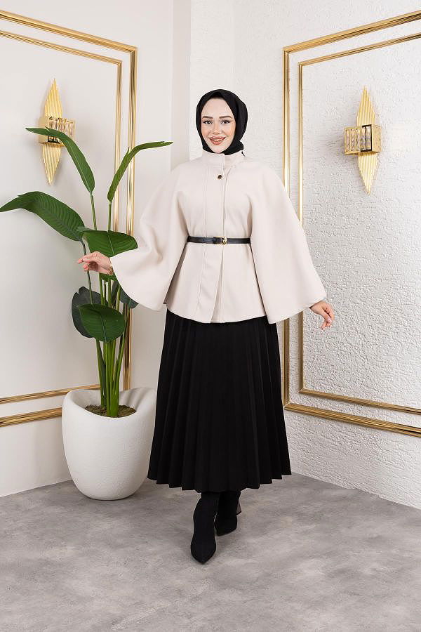 İthal Kaşe Panço-6061 Krem