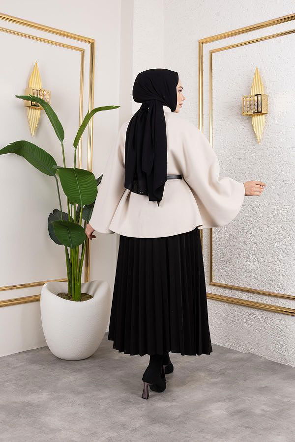 İthal Kaşe Panço-6061 Krem