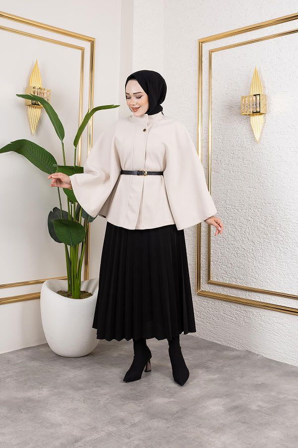 İthal Kaşe Panço-6061 Krem