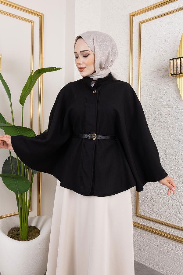İthal Kaşe Panço-6061 Siyah