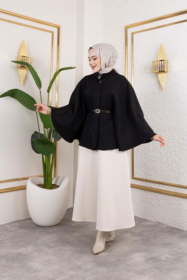 İthal Kaşe Panço-6061 Siyah