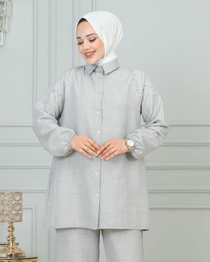 Kolları Lastikli Sofya İkili Takım-3871 Gri