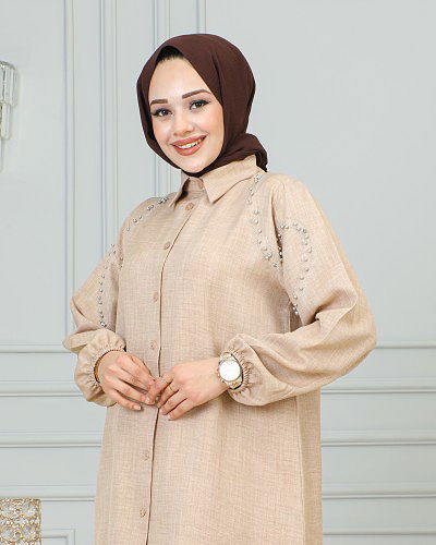 Kolları Lastikli Sofya İkili Takım-3871 Sütlükahve - Thumbnail