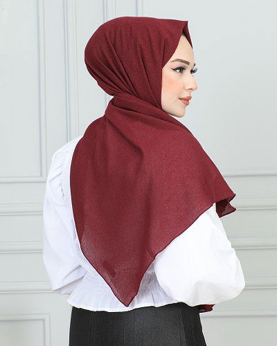 Krinkıl Desen Şal-1944 Bordo - Thumbnail