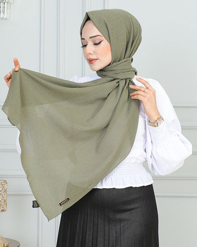 Krinkıl Desen Şal-1944 Haki yeşili - Thumbnail