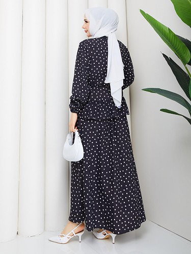 Önden Düğmeli Etekli Takım-5175 Siyah - Thumbnail