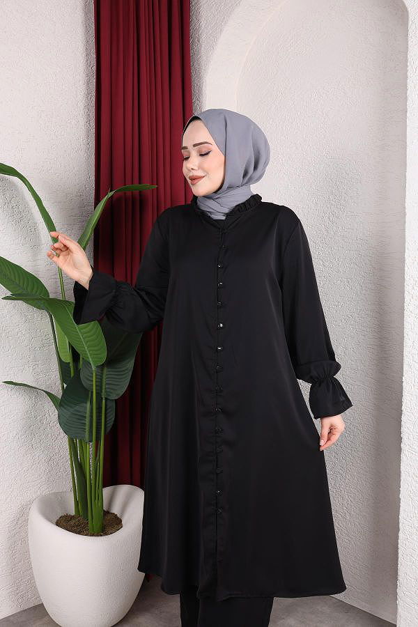 Önden Düğmeli İkili Takım-5090 Siyah