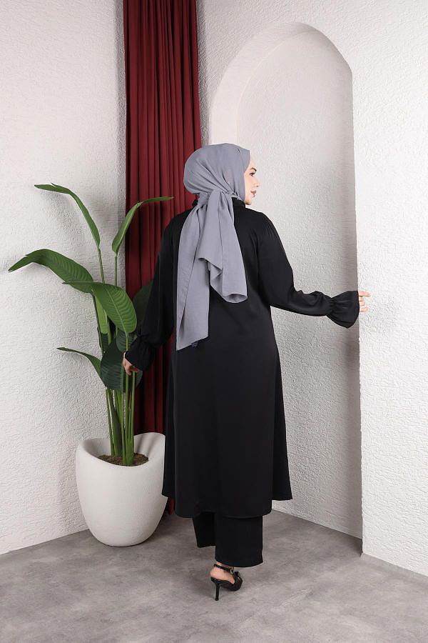 Önden Düğmeli İkili Takım-5090 Siyah