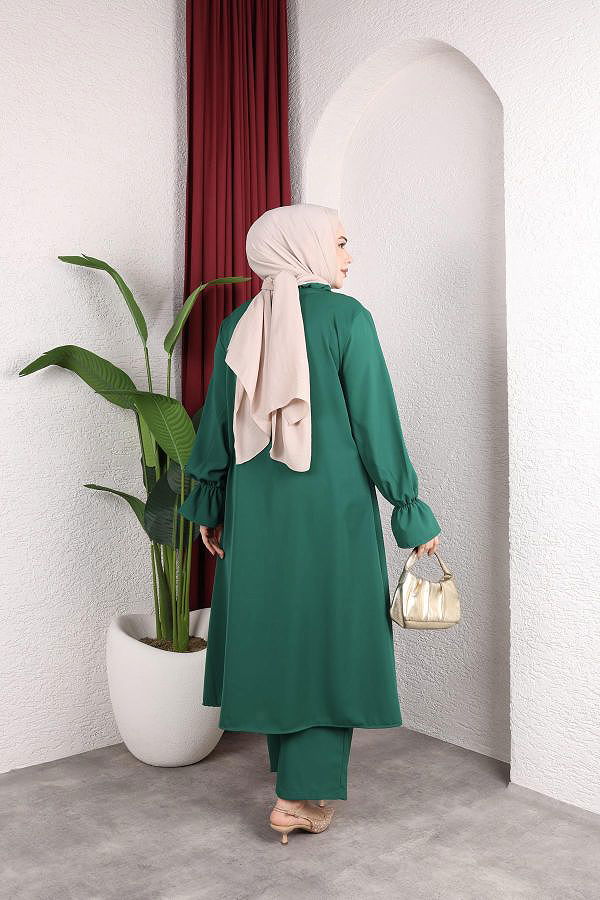 Önden Düğmeli İkili Takım-5090 Yeşil